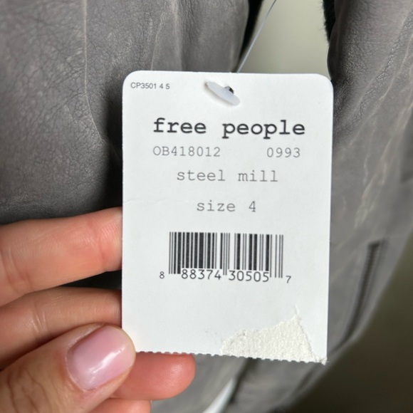 Free People Steel Mill Jacket Womens 4 Faux Suede Moto Gray Boho NWT Indie - Picture 3 of 13